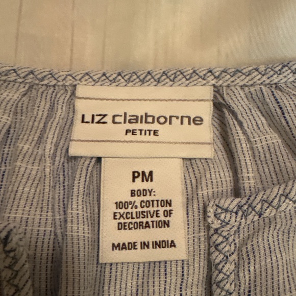 Liz Claiborne Petite Embroidered Cotton Tunic MP - Picture 5 of 5